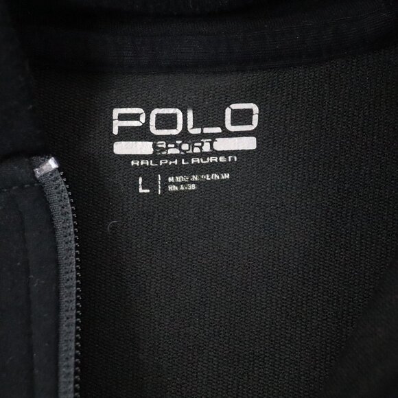 Polo Ralph Lauren Sport Black Full Zip Athletic Performance Hoodie Sz L Logo - Picture 3 of 9